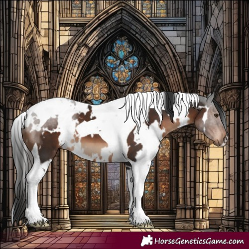 Horse Color:White Spotted Liver Chestnut Tobiano