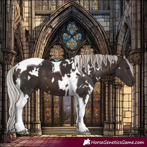Horse Color:White Spotted Silver Brown Tobiano 
