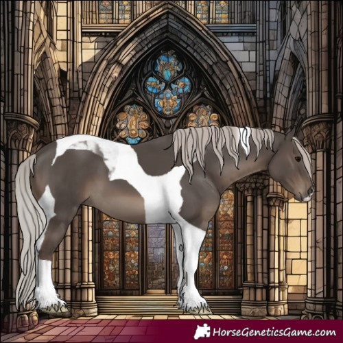 Horse Color:Silver Black Tobiano 