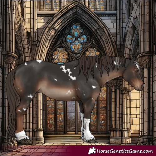 Horse Color:White Spotted Liver Chestnut Tobiano 