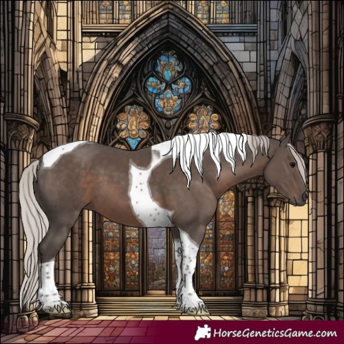 Horse Color:Silver Black Tobiano 