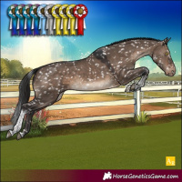 Horse Color:Brown Dun Tobiano Snowflake Varnish 
