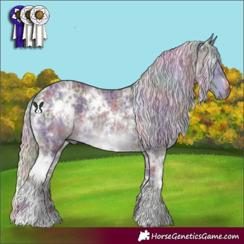 Horse Color:Nacre White Spotted Chocolate Silver Black Chinchilla Ice 