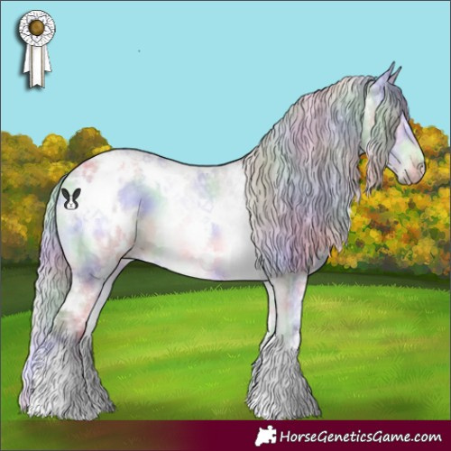 Horse Color:Nacre White Spotted Chocolate Silver Bay Chinchilla Ice Onyx