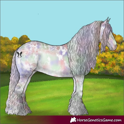 Horse Color:Nacre White Spotted Chocolate Silver Bay Chinchilla Ice Onyx 
