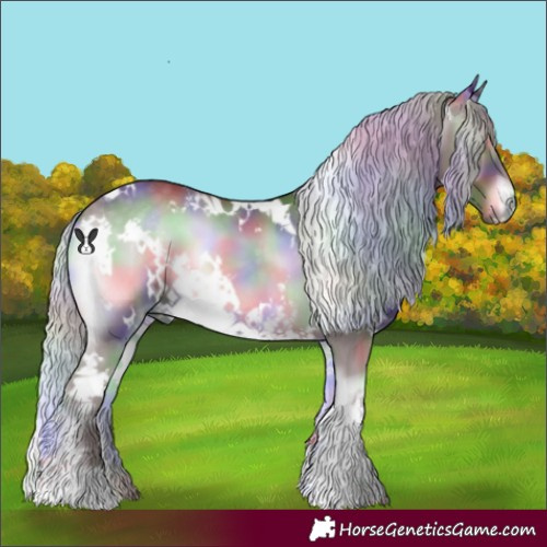 Horse Color:Nacre White Spotted Chocolate Silver Blue Onyx Chinchilla 