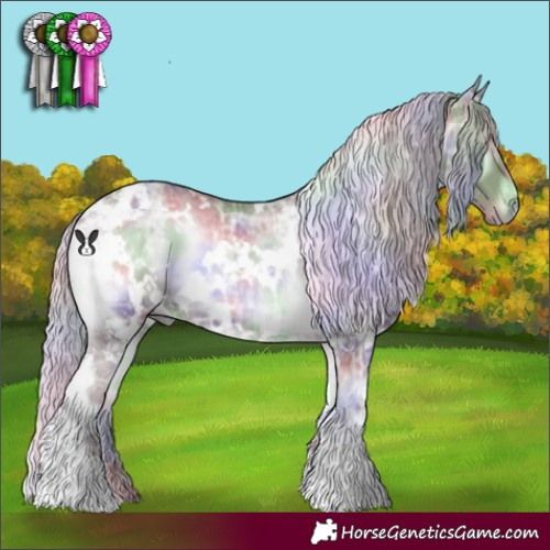 Horse Color:Nacre White Spotted Chocolate Silver Blue Onyx Chinchilla Ice 