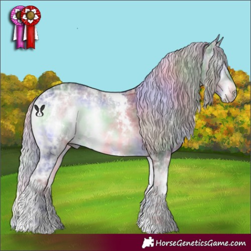 Horse Color:Nacre White Spotted Silver Blue Onyx Chinchilla Ice 
