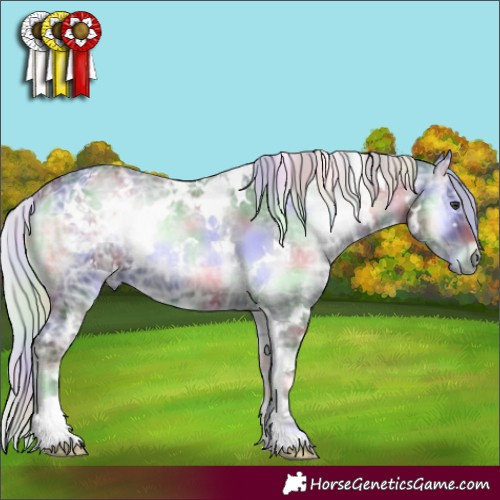 Horse Color:Nacre White Spotted Silver Blue Onyx Chinchilla Ice