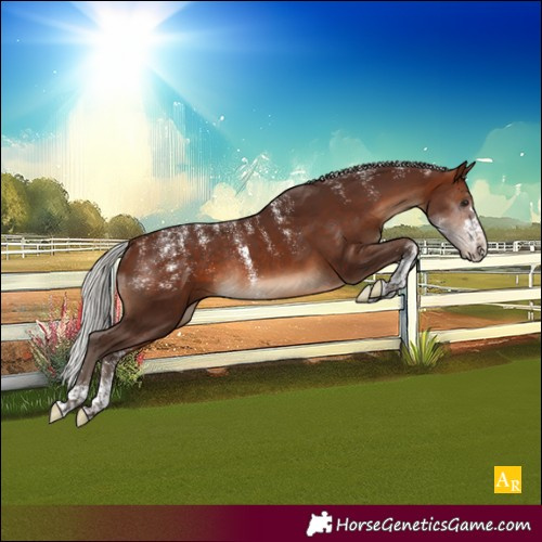 Horse Color:Powder White Silver Brown Rabicano 