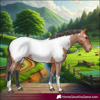 Horse Color:Bay Tobiano Near Fewspot 