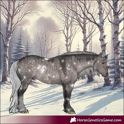 Horse Color:Platinum White Spotted Silver Brown Dun Rabicano 
