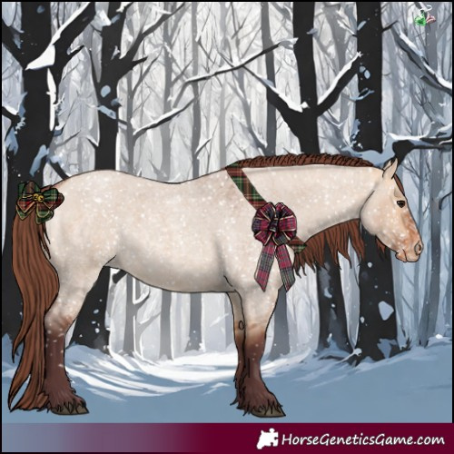 Horse Color:Chocolate Bay Roan Dun Varnish 