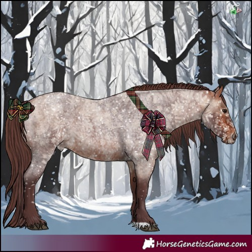 Horse Color:Chocolate Bay Roan Dun Varnish and Chocolate Bay Roan