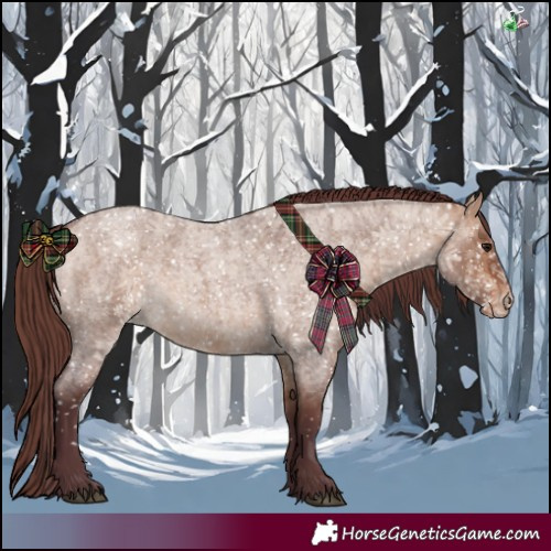 Horse Color:Chocolate Bay Roan Dun Varnish 