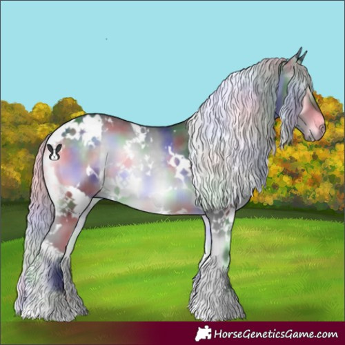 Horse Color:Nacre White Spotted Silver Blue Onyx Chinchilla 