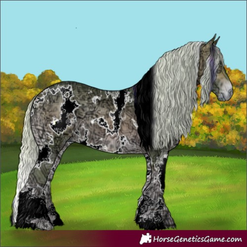 Horse Color:Watercolor White Spotted Silver Bay Ice Onyx 