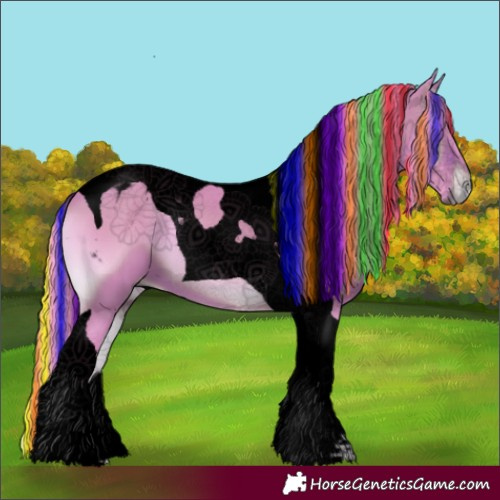 Horse Color:Gray Void Painted Watercolor Bay Onyx Tobiano Appaloosa