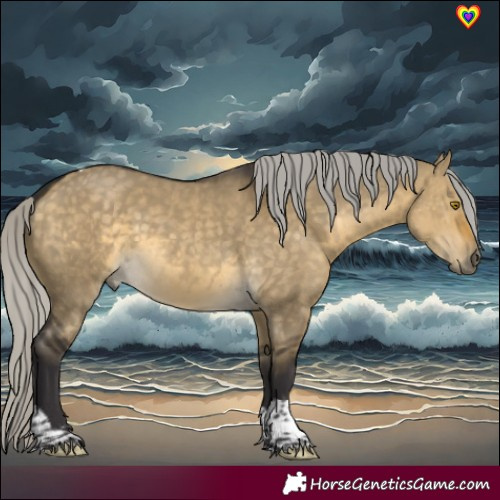 Horse Color:Silver Buckskin Dun Tobiano 