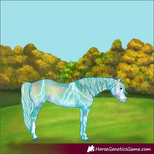 Horse Color:Thunderstruck Watercolor Silver Buckskin Onyx Sabino