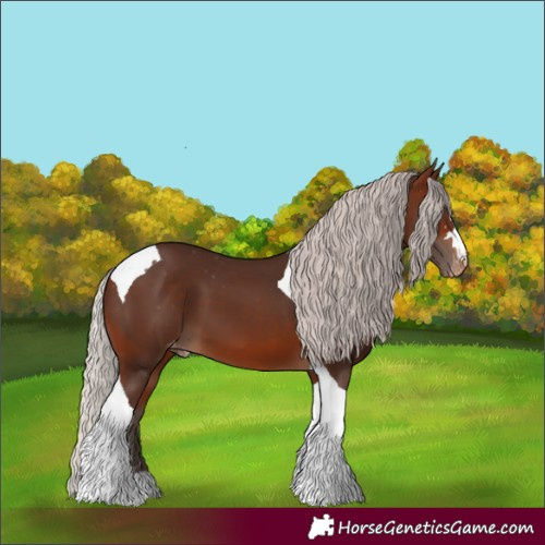 Horse Color:Silver Brown Tobiano Skewed LP Spotted 