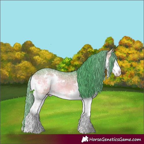 Horse Color:Watercolor White Spotted Chocolate Bay Ice Onyx Splash 