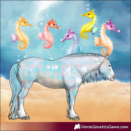 Horse Color:Watercolor Plaid  White Spotted Brown Chinchilla Splash 