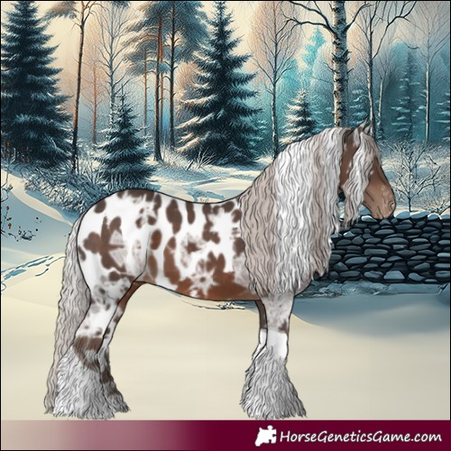 Horse Color:Silver Black Ice Tobiano Skewed LP Spotted 