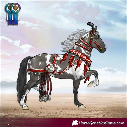 Horse Color:White Spotted Grullo Brindle