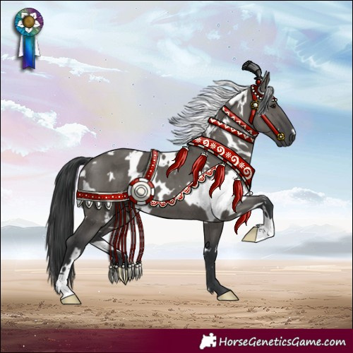 Horse Color:White Spotted Grullo Brindle 