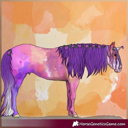Horse Color:Watercolor Grullo Sabino Appaloosa 