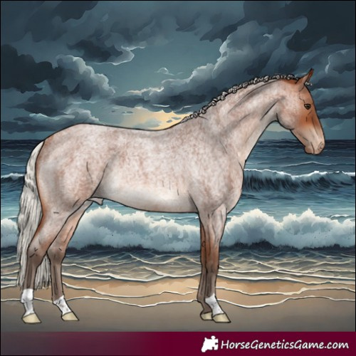 Horse Color:Silver Brown Roan Varnish Rabicano 