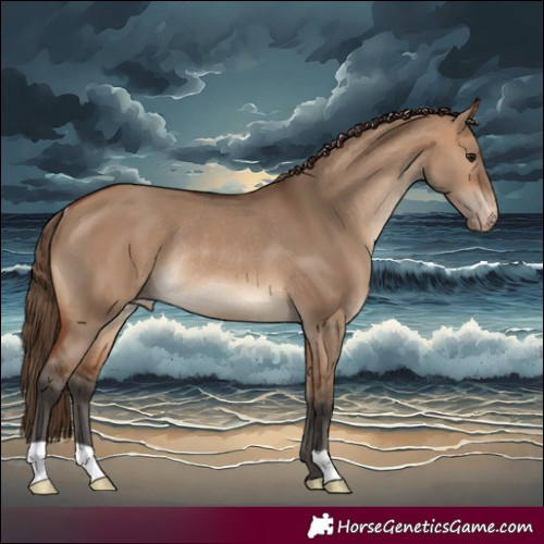 Horse Color:Bay Dun Varnish Rabicano