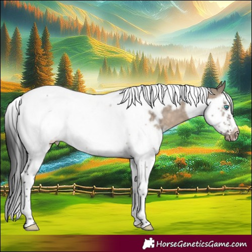 Horse Color:Brown Dun Splash Tobiano Frame Near Leopard Rabicano 
