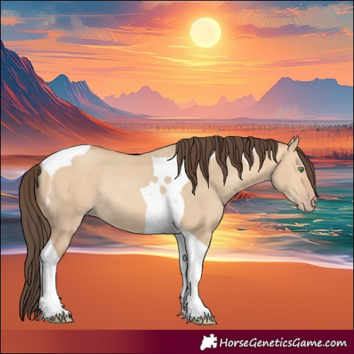 Horse Color:Amber Champagne Dun Tobiano Rabicano 
