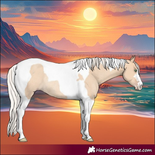 Horse Color:Silver Amber Champagne Dun Tobiano Rabicano