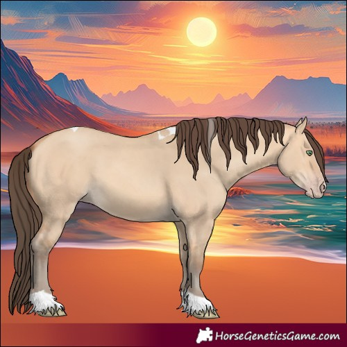 Horse Color:Amber Champagne Dun Tobiano Rabicano