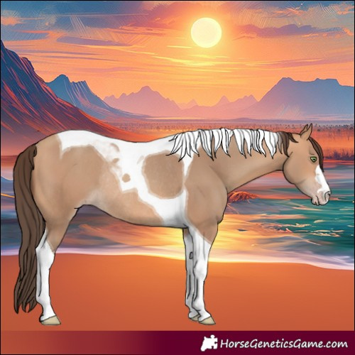 Horse Color:Amber Champagne Tobiano Rabicano 