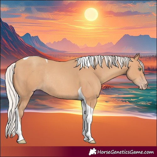 Horse Color:Silver Amber Champagne Tobiano Rabicano