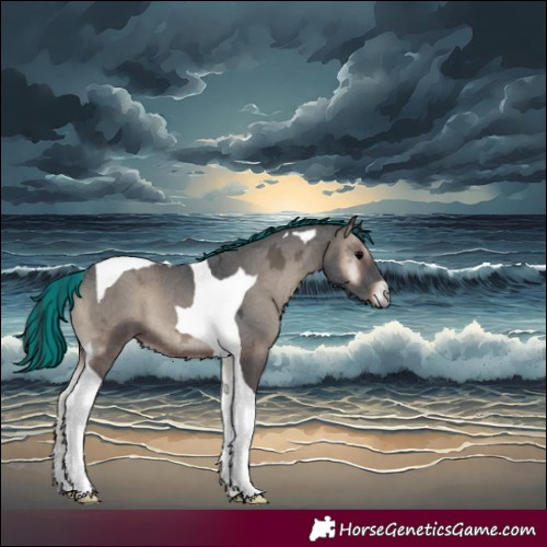 Horse Color:Painted Blue Onyx Ice Tobiano 