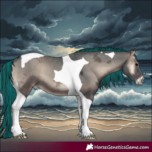 Horse Color:Painted Blue Onyx Ice Tobiano 