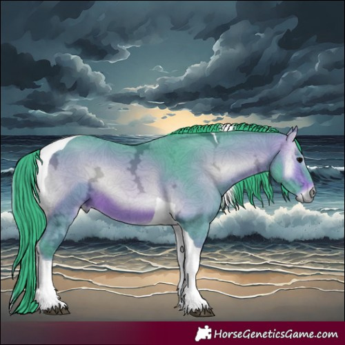 Horse Color:Watercolor Bay Ice Onyx Tobiano 