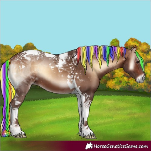 Horse Color:Painted Silver Brown Onyx Tobiano 