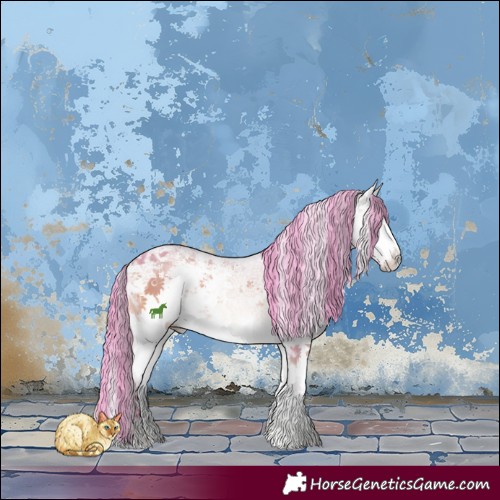 Horse Color:Watercolor White Spotted Brown Ice Onyx Sabino