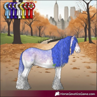 Horse Color:Watercolor White Spotted Chocolate Brown Chinchilla Ice Onyx Sabino Splash 