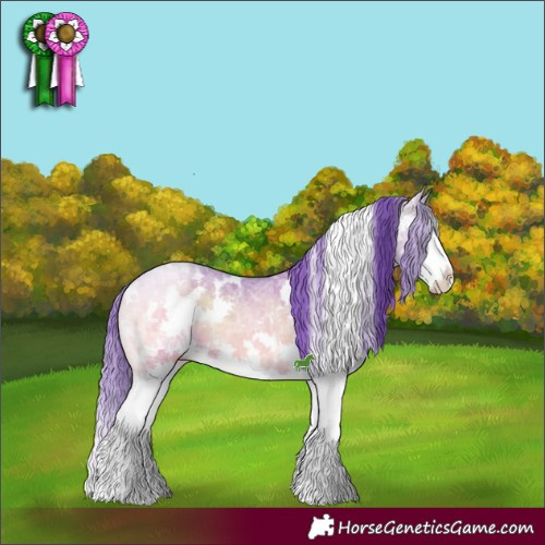 Horse Color:Watercolor White Spotted Chocolate Brown Ice Onyx Sabino Splash 