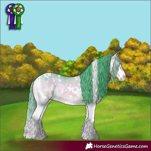 Horse Color:Watercolor White Spotted Chocolate Brown Ice Onyx Sabino Splash 