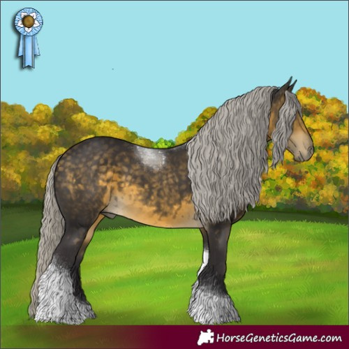 Horse Color:Silver Buckskin Tobiano 