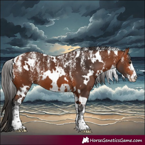Horse Color:Powder White White Spotted Bay