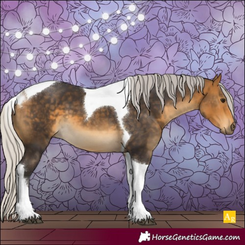 Horse Color:Silver Buckskin Tobiano 